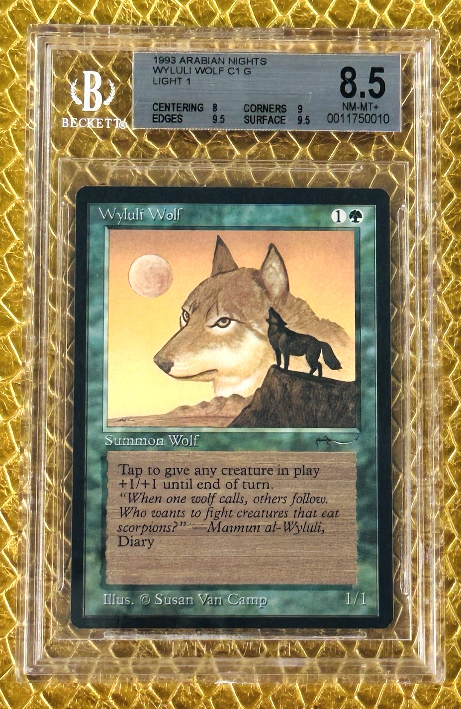 1993 MTG Arabian Nights Wyluli Wolf C1 G Light 1 – Graded BGS 8.5 NM/MINT+
