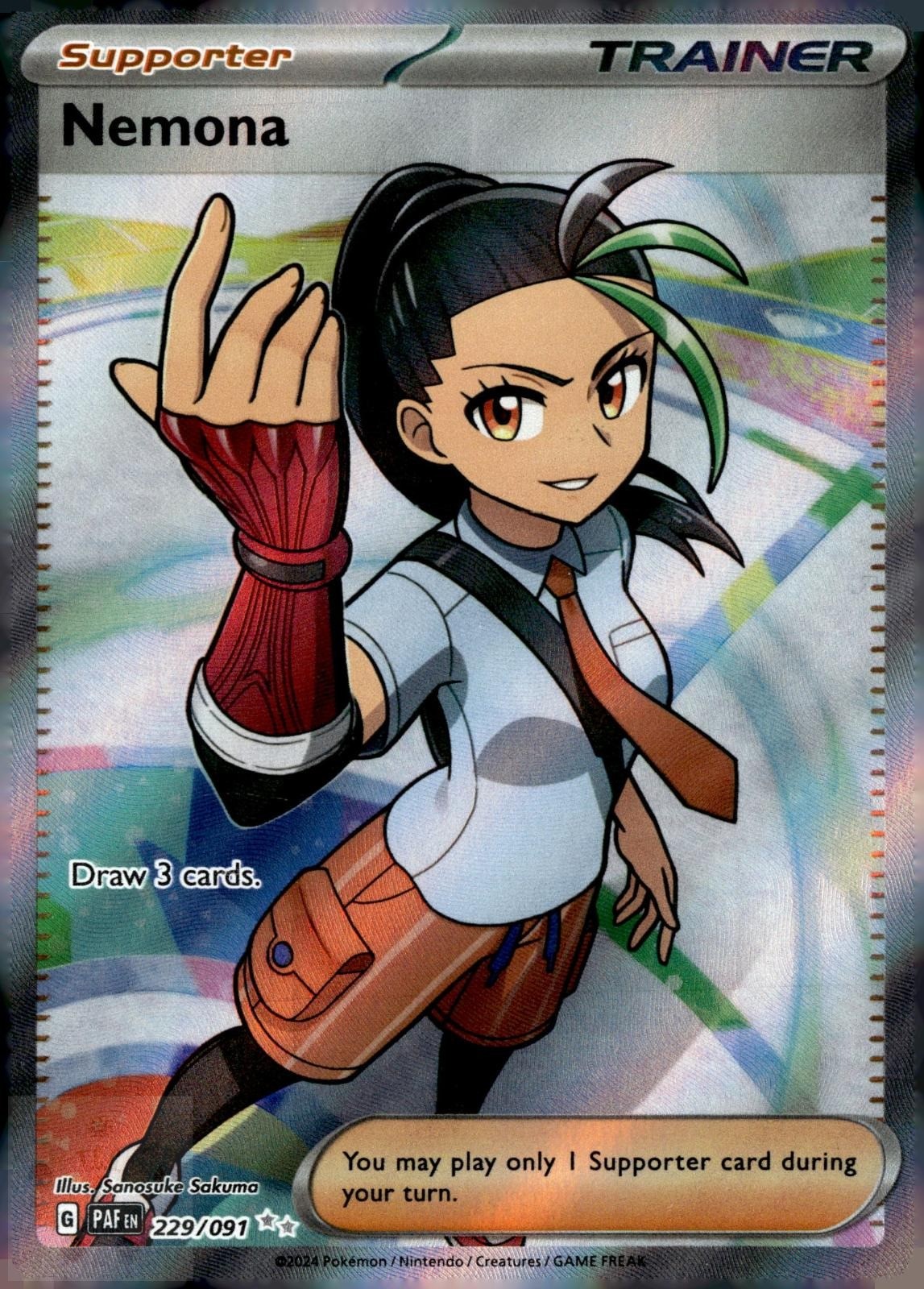 Nemona 229/091 Ultra Rare Paldean Fates Pokemon Holo NM/M