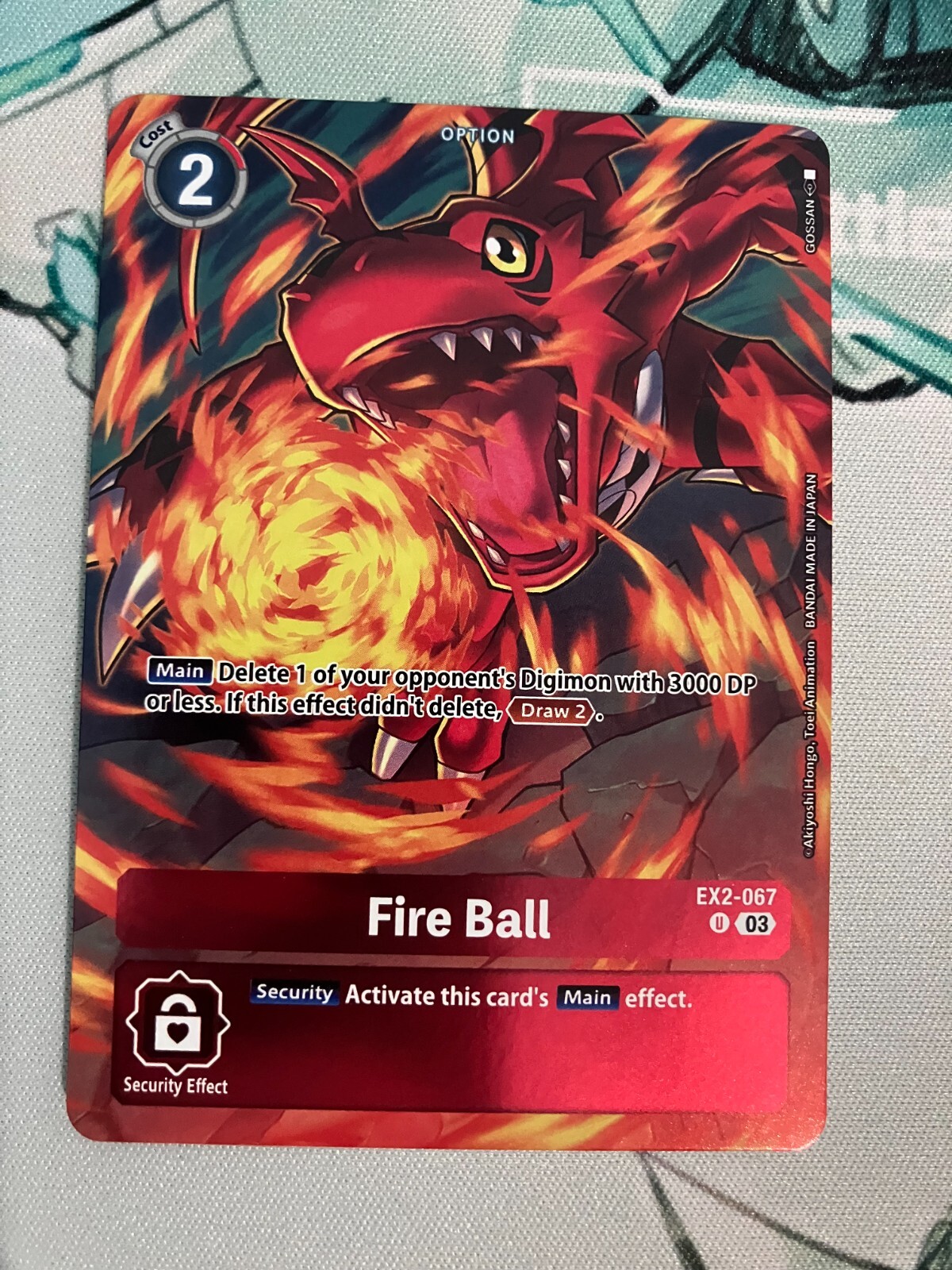 Fire Ball EX2-067 U FOIL Digimon CCG | Starter Deck 17: Double Typhoon NM
