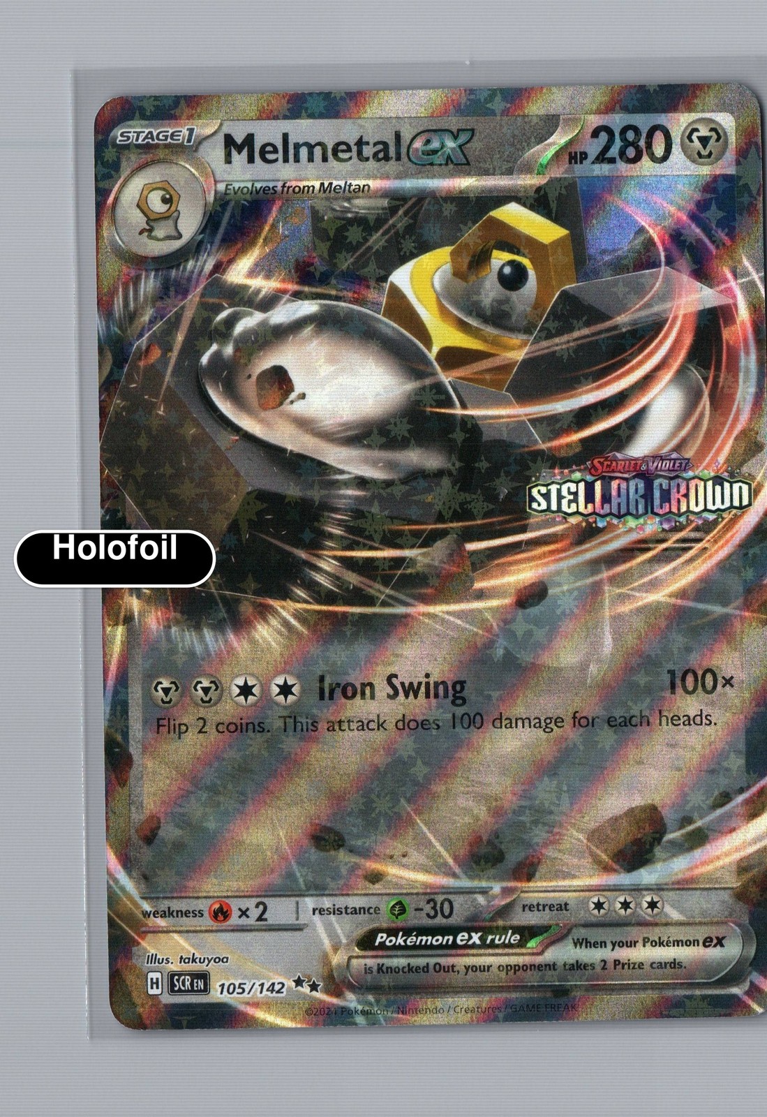 NM Melmetal ex (Stellar Crown Stamped) 105/142 Double Rare EN