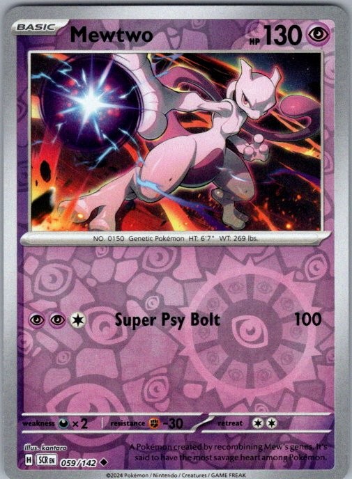 Mewtwo 059/142 Reverse Holo Uncommon SV07: Stellar Crown NM