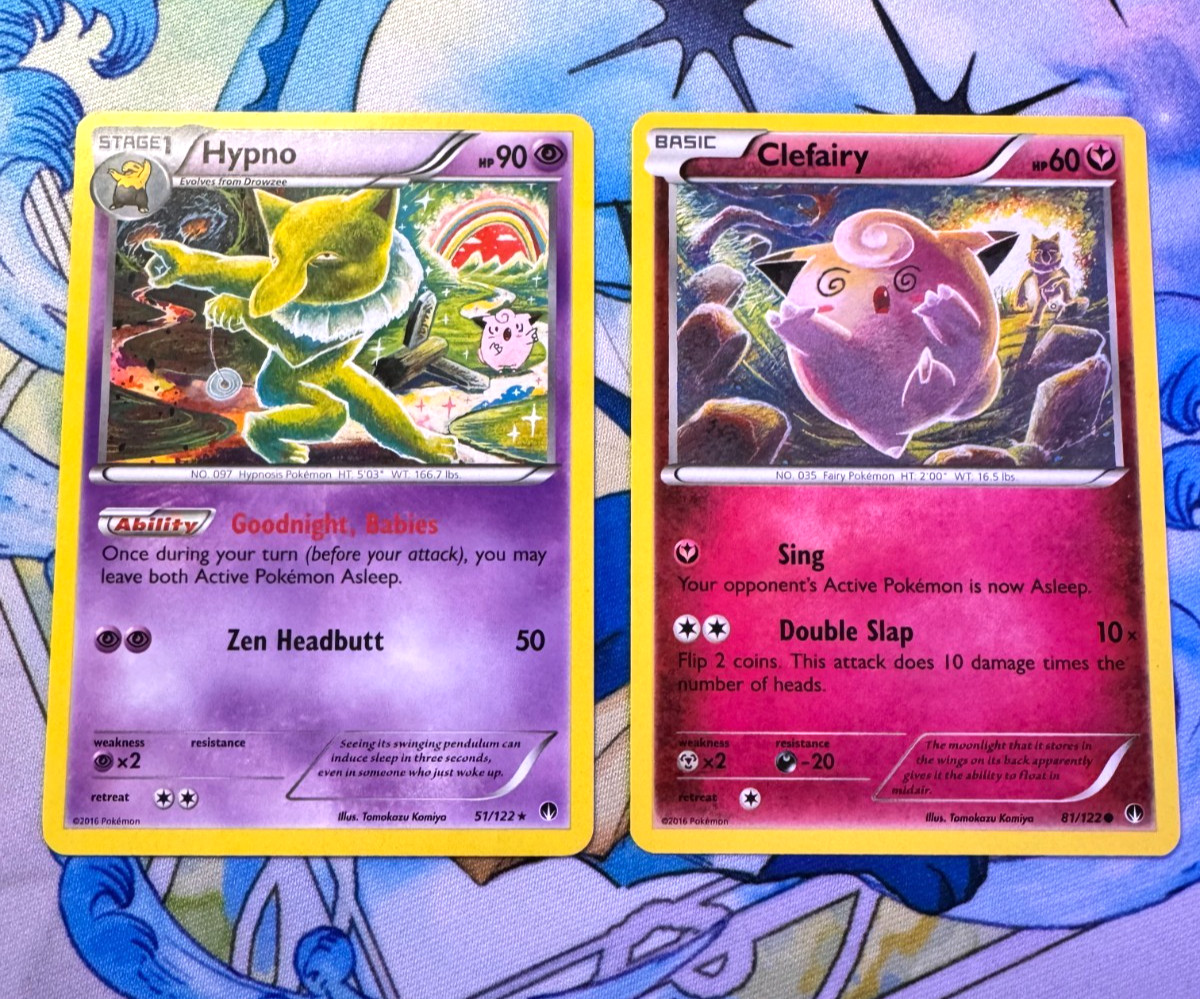 Hypno Clefairy LP Non Holo Fairy Psychic Connecting Card Art 2 Card Pokémon Set!