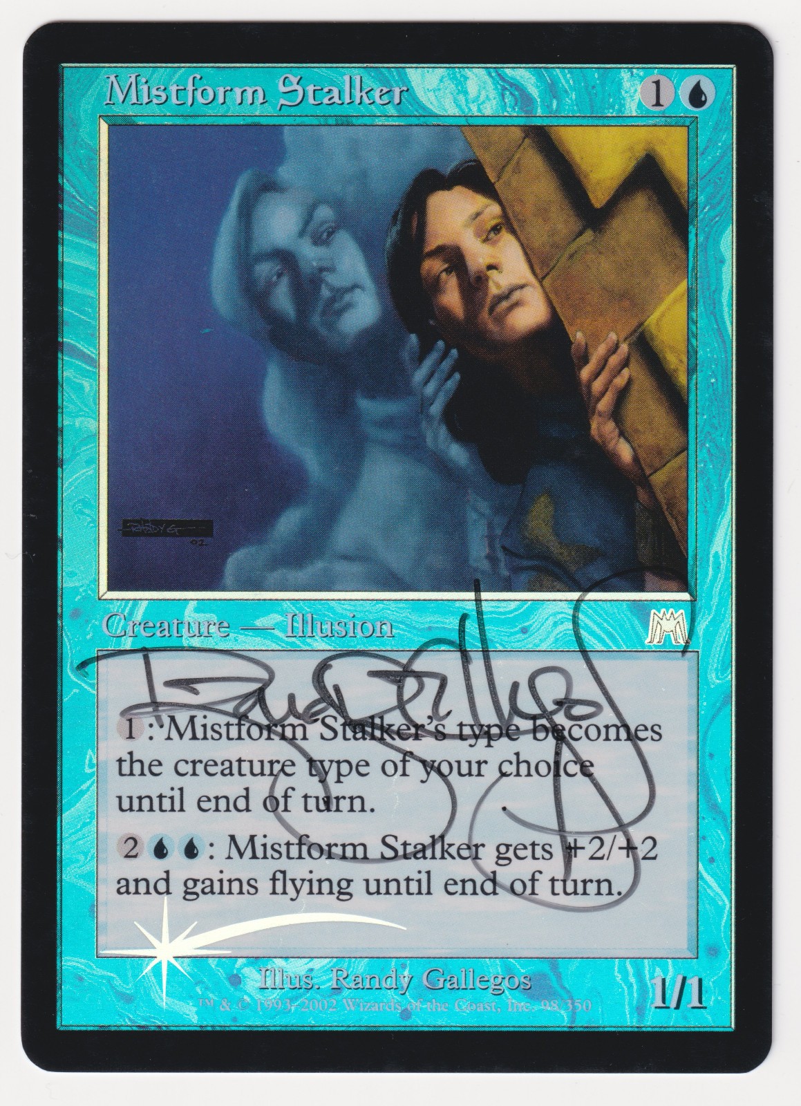 Signed FOIL Mistform Stalker MP Onslaught Artist Randy Gallegos 2002 MTG Magic!