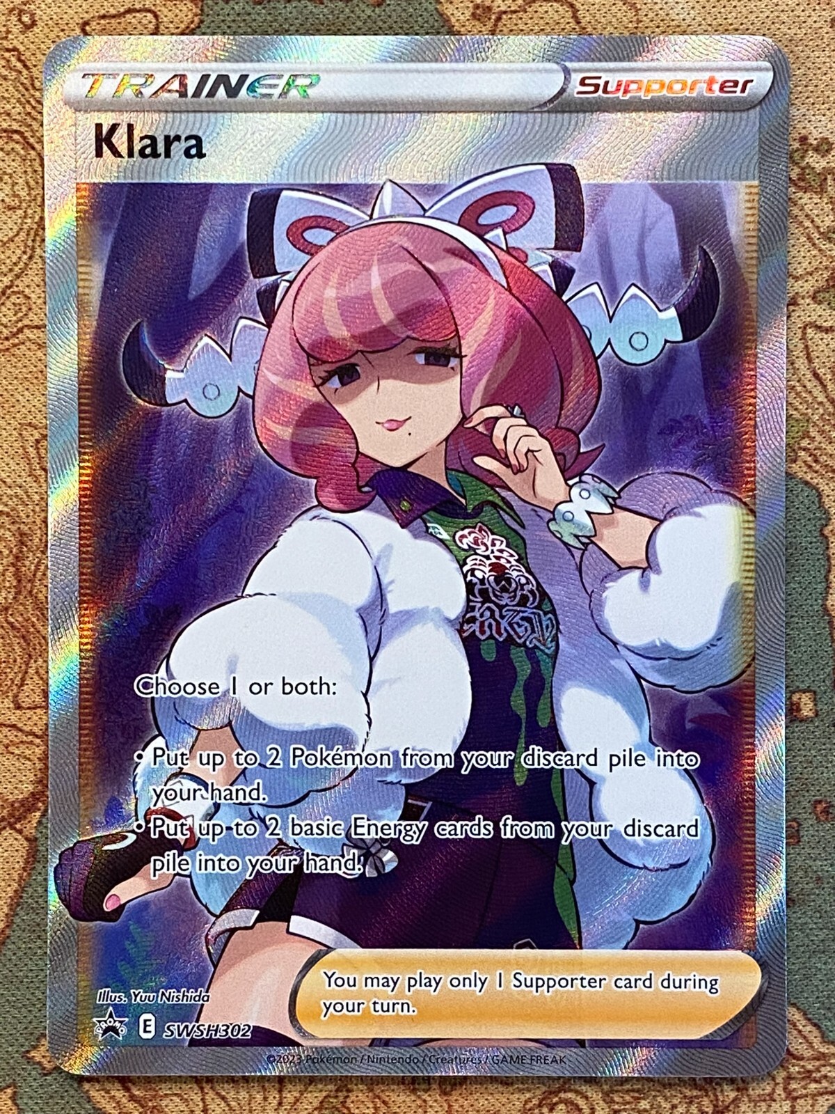 Pokemon Card TCG – Klara SWSH302 Full Art Trainer Sword & Shield Promo Near Mint
