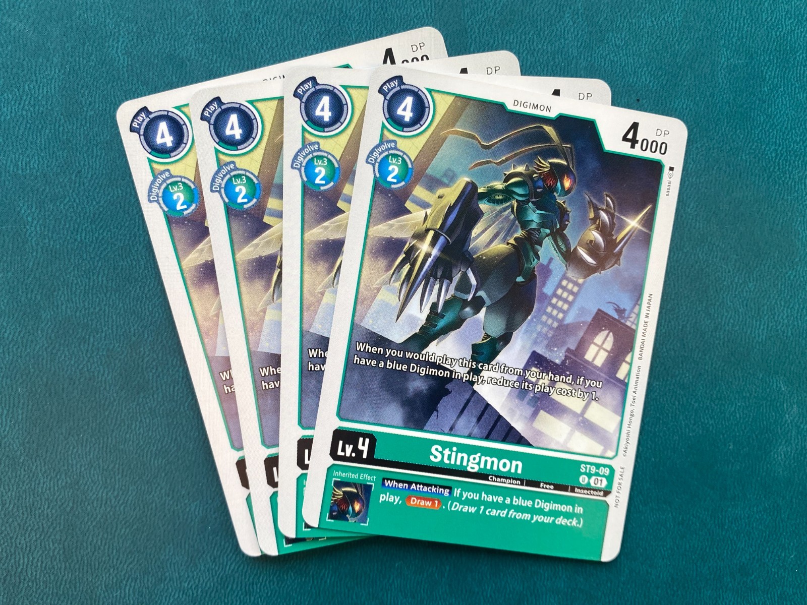 Stingmon ST9-09 Playset NYCC 2023 Demo Deck Digimon Card Game x4
