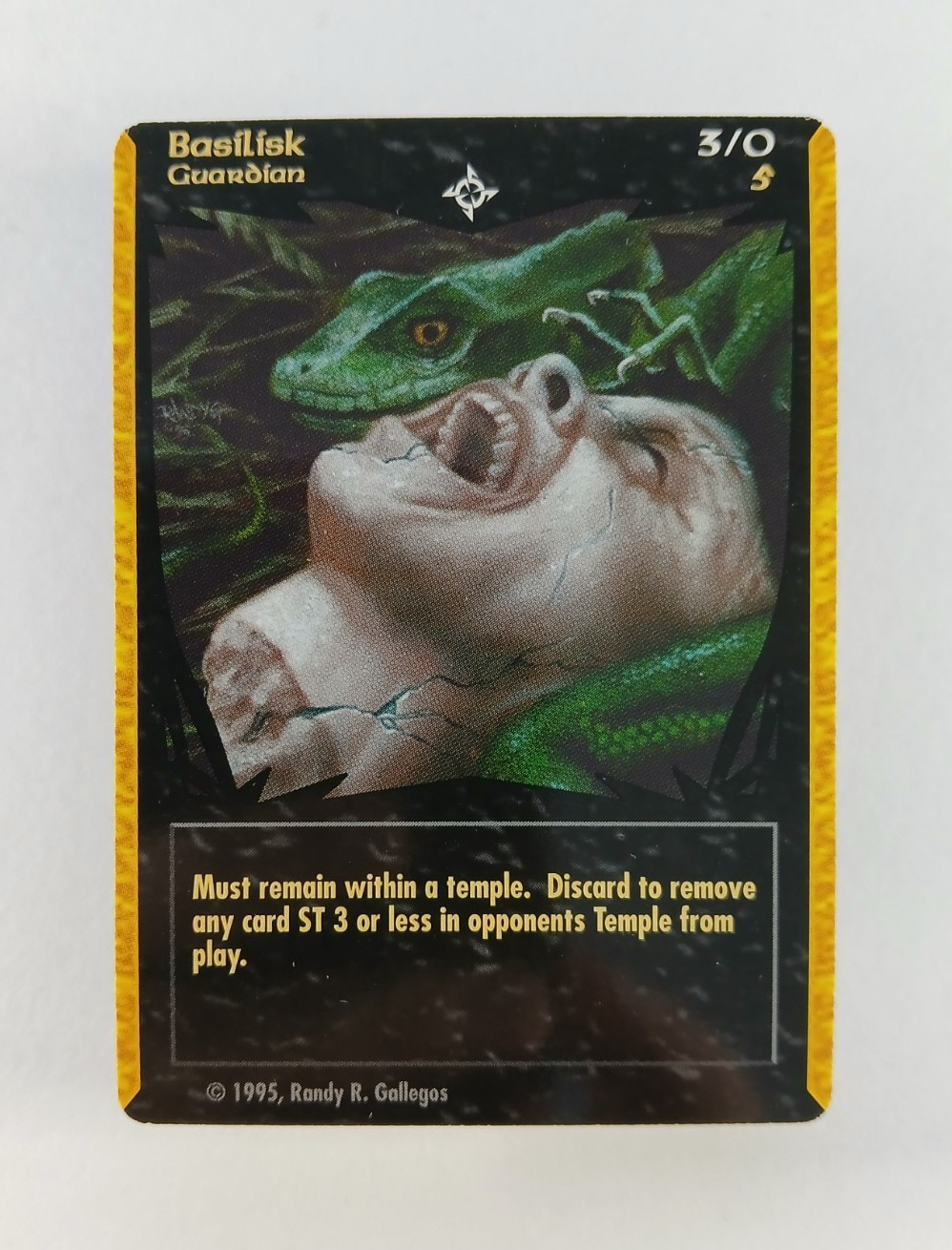 Basilisk – Tempest of the Gods CCG card (1995) Rare, Randy Gallegos