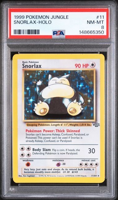 PSA 8 SNORLAX HOLO 11/64 1999 Jungle Pokemon