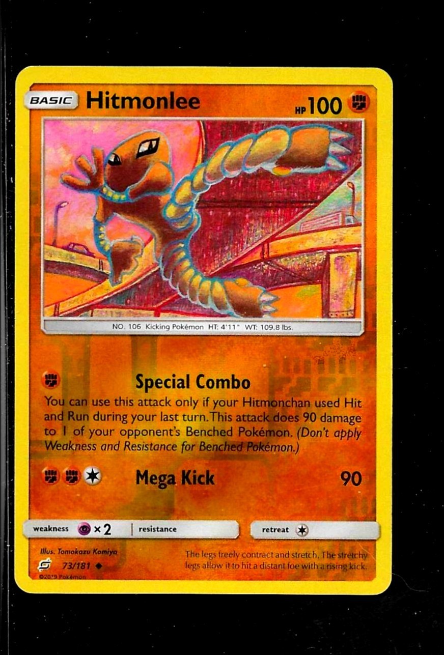 Hitmonlee- # 73/101 – 100HP – Basic – Reverse Holo – 2019 – NM
