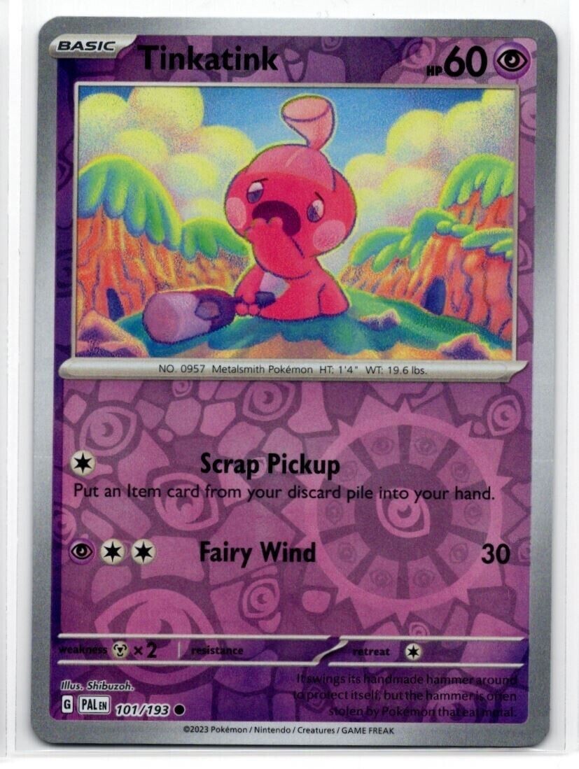 Pokemon – Paldea Evolved – Reverse Holo – 101/193 – Tinkatink – NM/M