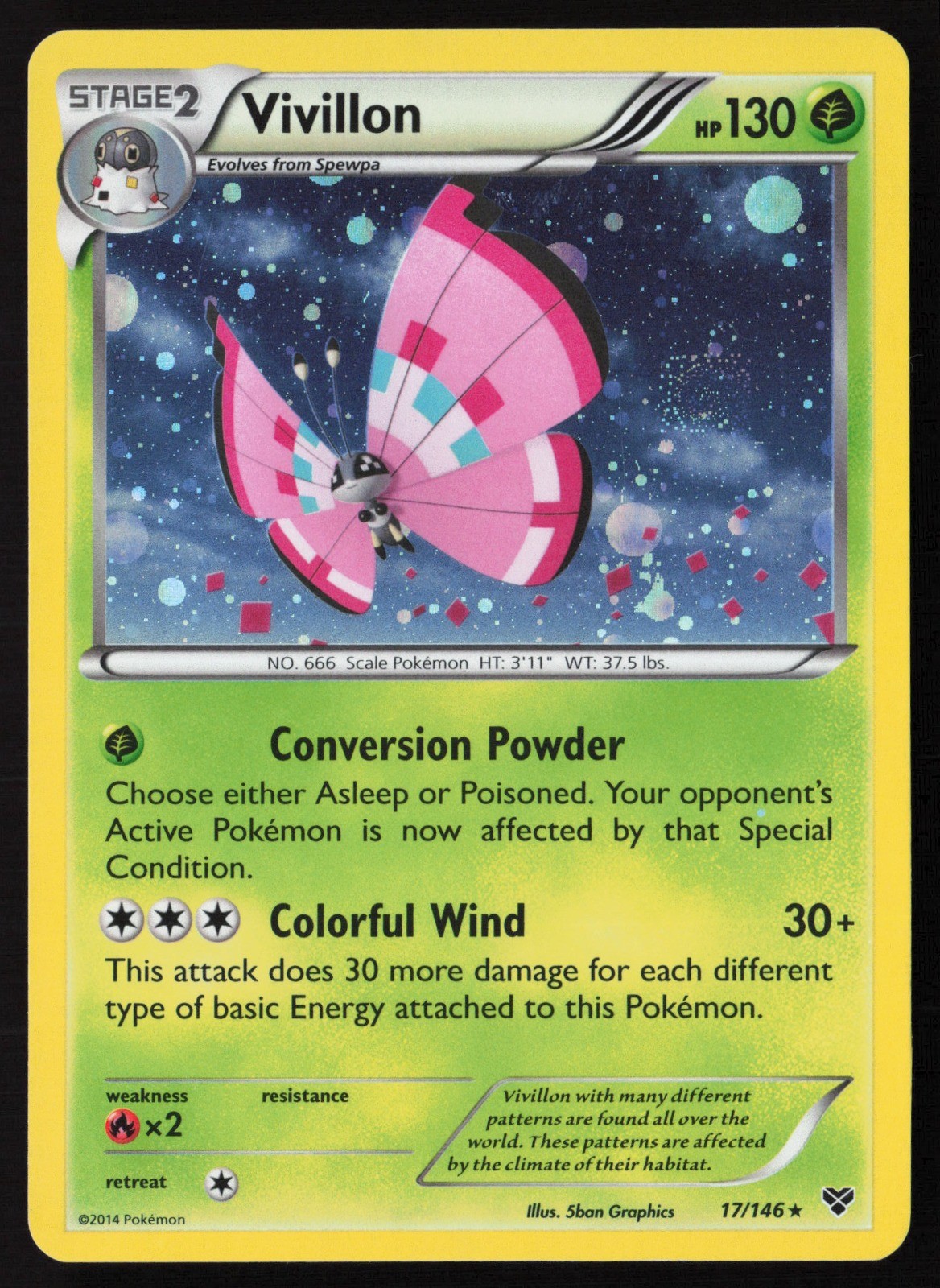 Vivillon – 17/146 (Cosmos Holo) Holo Promo Blister Exclusives 017/146 LP