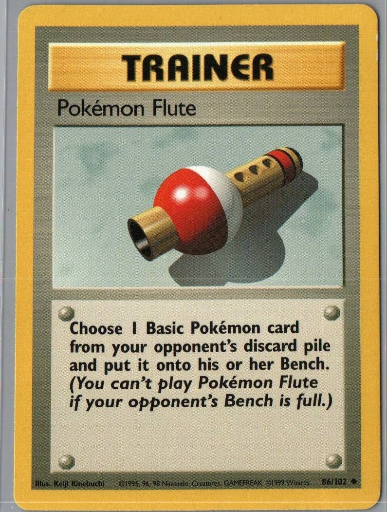 Pokemon Flute 86/102 Uncommon Base Set Unlimited Pokemon Moderately Played