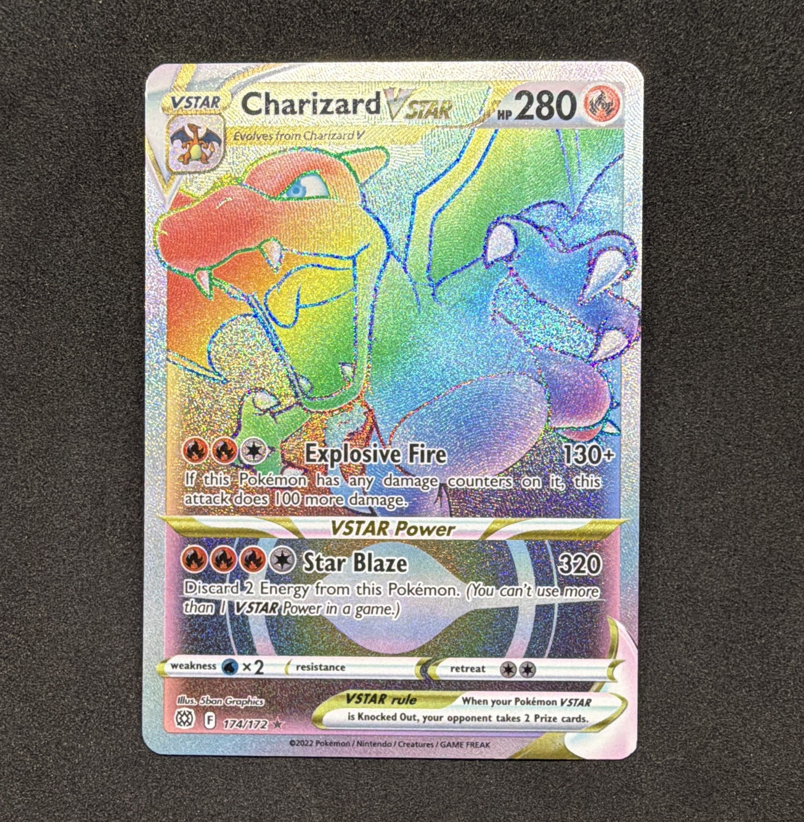 Pokemon TCG Charizard VSTAR 174/172 Brilliant Stars Secret Rare Holo NM