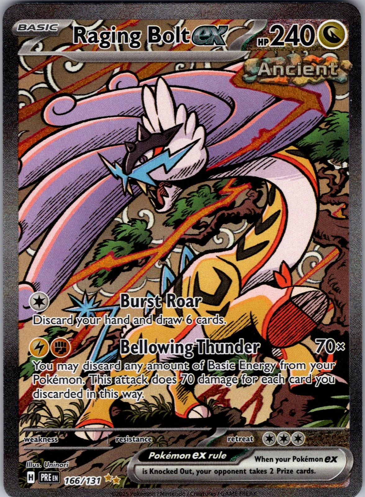 Raging Bolt ex 166/131 Special Illustration Rare Prismatic Evolutions Pokemon NM
