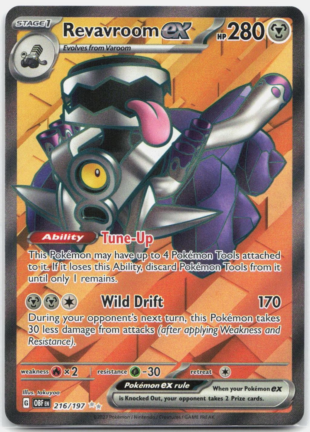 Revavroom ex 216/197 Ultra Rare Obsidian Flames Pokemon Holo Near Mint