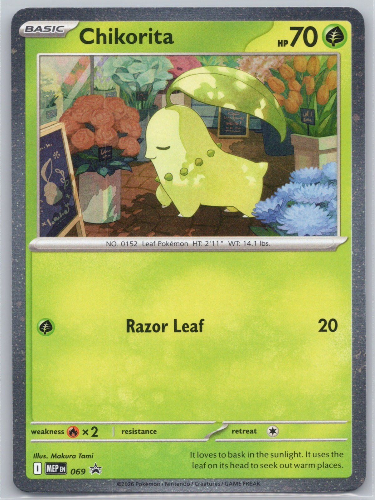 Chikorita (Cosmos Holo) Holo 069 Promo ME: Mega Evolution Promo Makura Tami NM