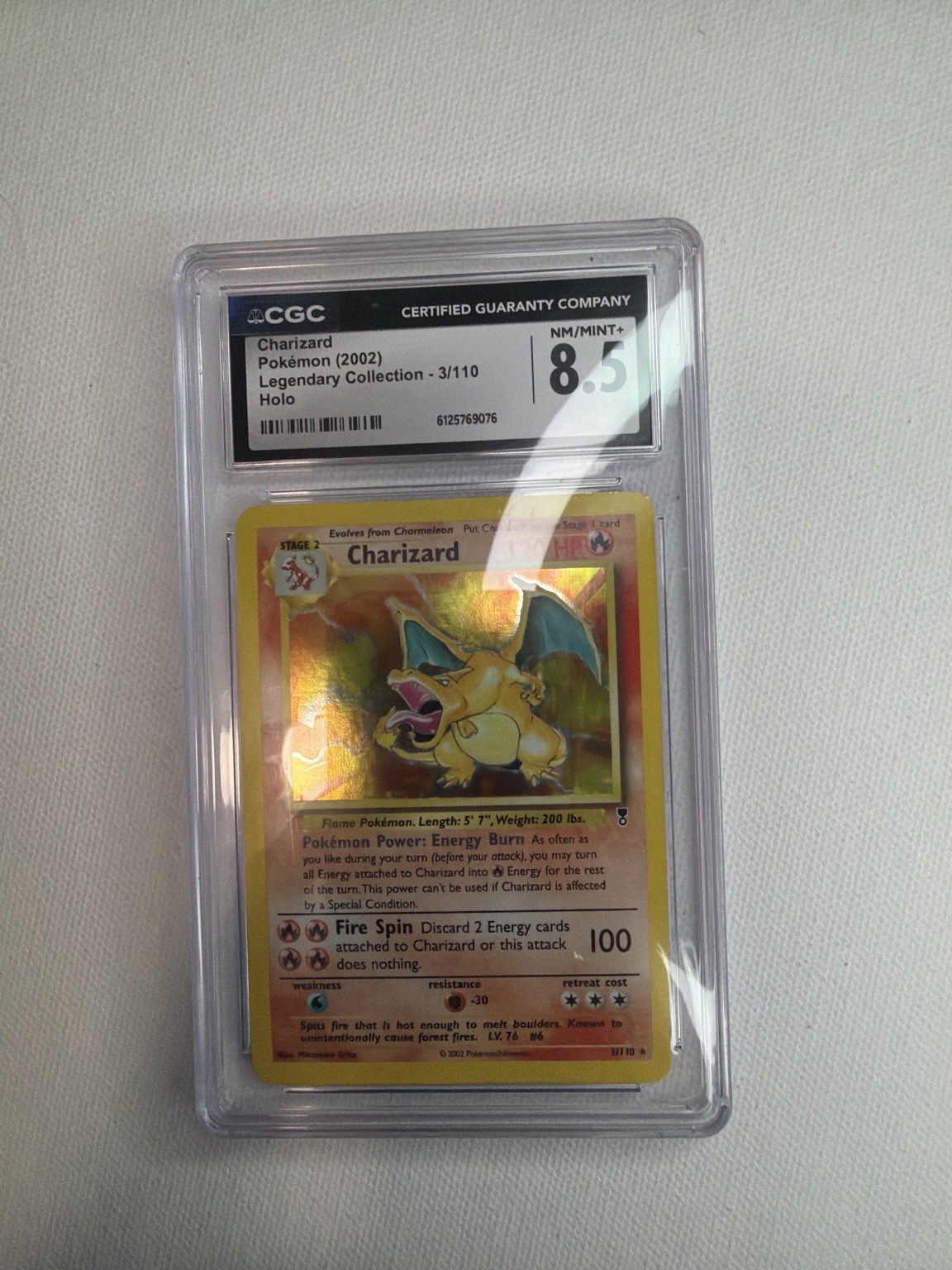 CGC 8.5 Charizard 3/110 Legendary (Collection) Holo Rare Pokemon Card