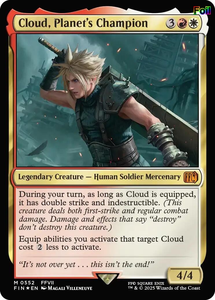 Foil Cloud, Planet’s Champion – 552 – NM – FINAL FANTASY