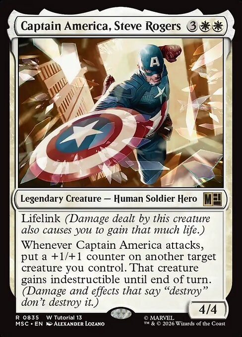 Captain America, Steve Rogers Magic The Gathering Marvel Super Heroes