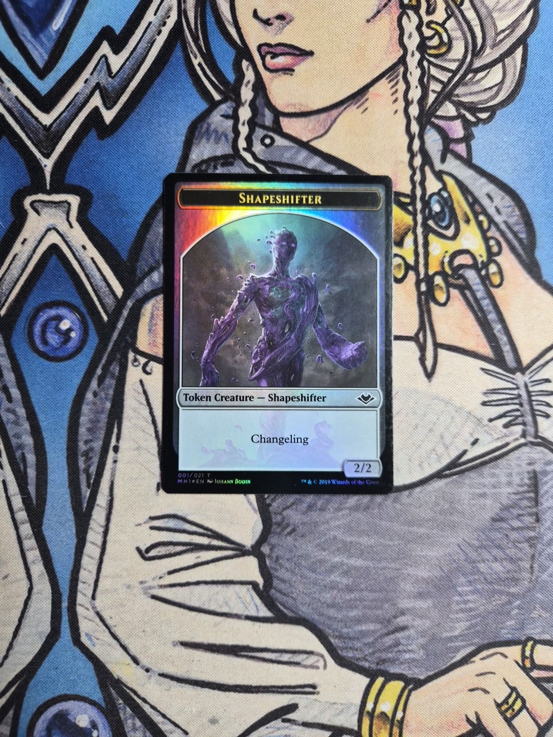 1x Shapeshifter (2,2,Changeling) Token FOIL – LP MH1 MTG Magic