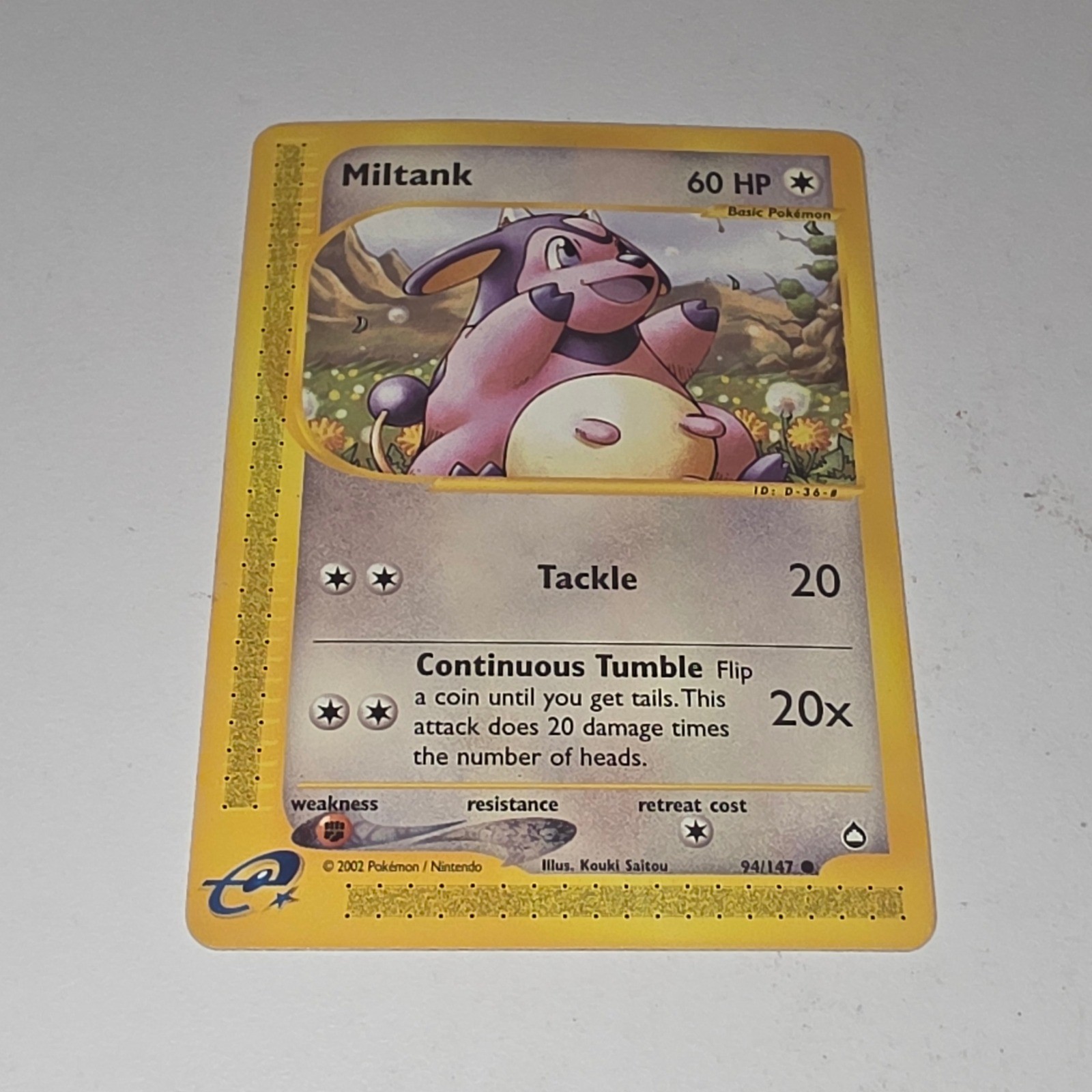 Pokemon Miltank 94/147 Aquapolis E-Reader Common Card 2002 WOTC TCG