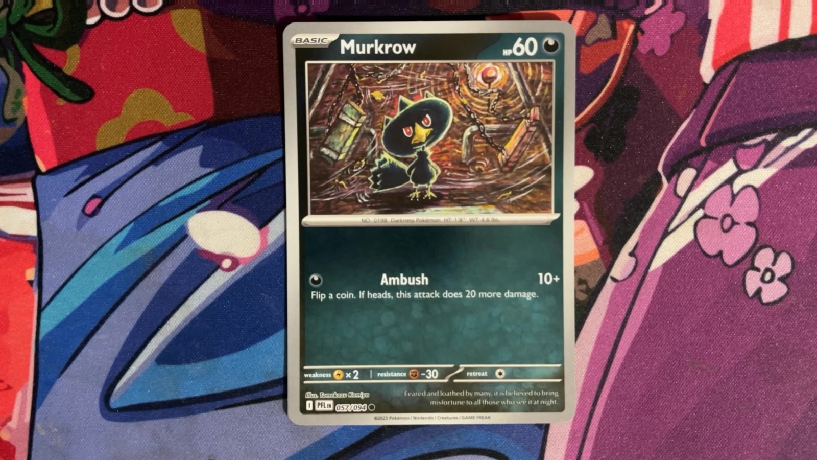 Murkrow — 057/094 — Reverse Holo — Pokemon Phantasmal Flames