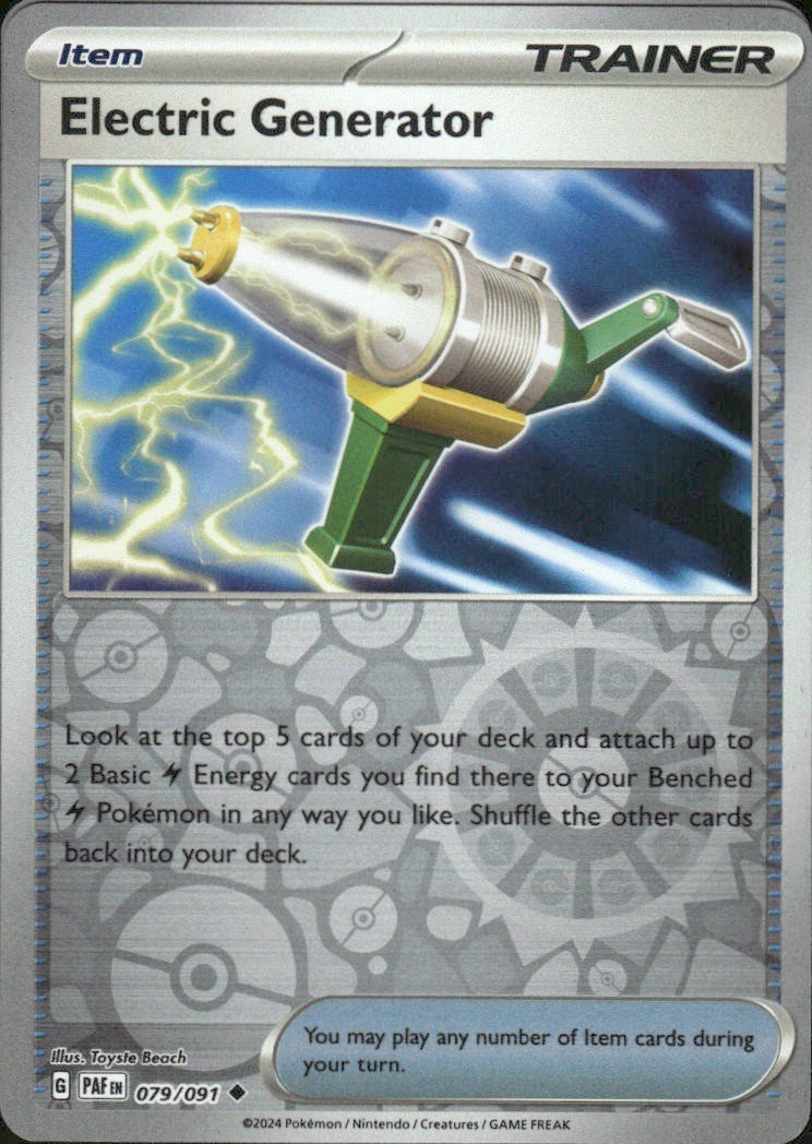 ELECTRIC GENERATOR 079/091 PALDEAN FATES REVERSE HOLO POKEMON TOYSTE BEACH