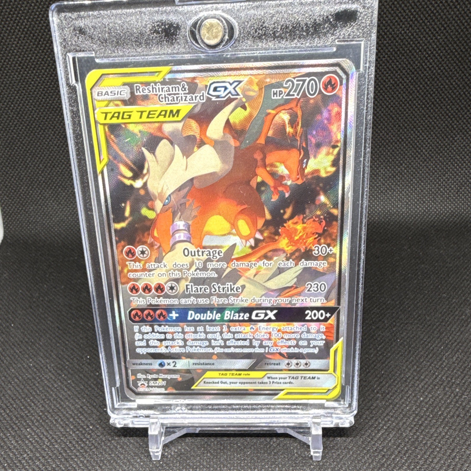 Reshiram & Charizard GX SM201 Promo TAG TEAM Holo Pokémon Card Ryota Murayama
