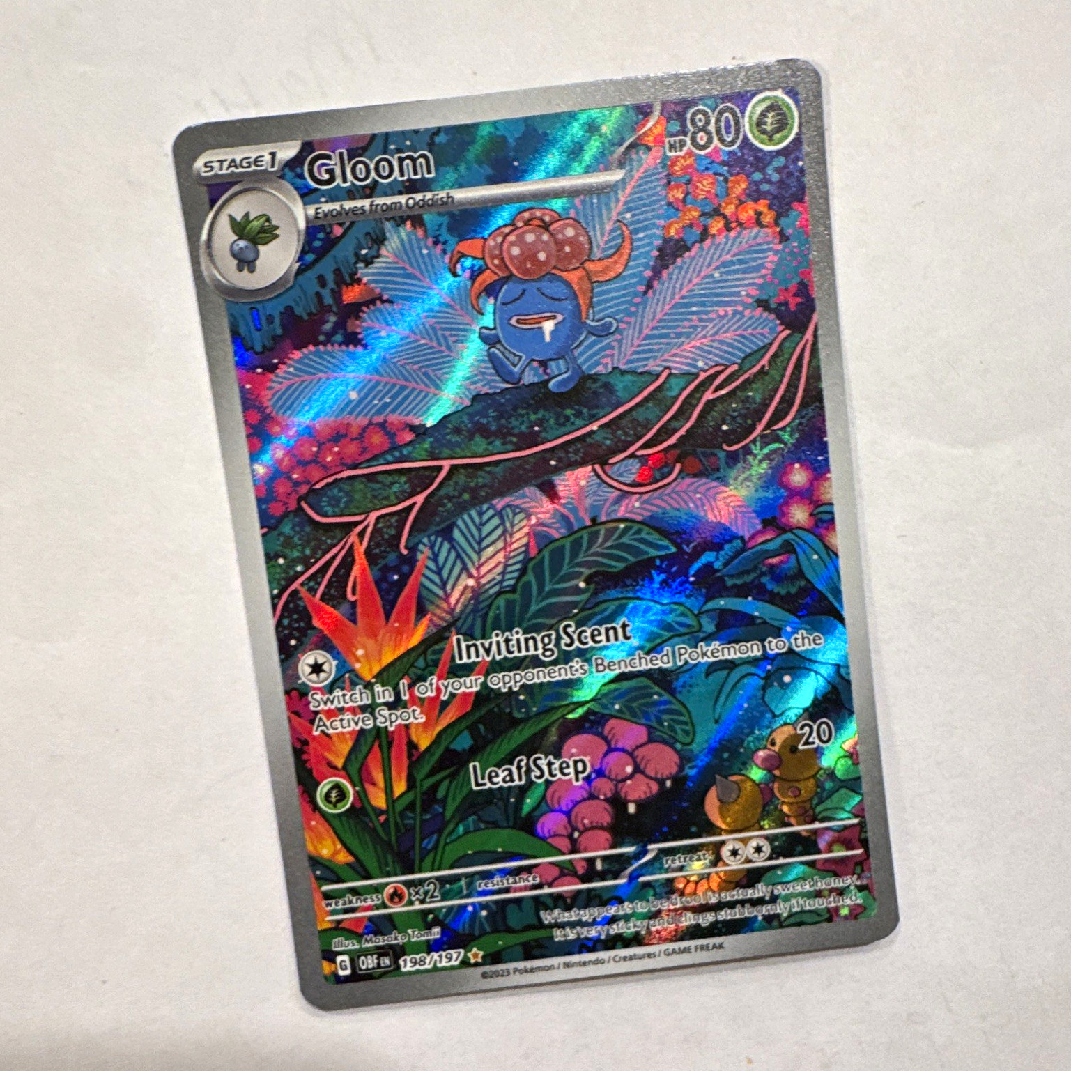 Pokémon TCG Gloom 198/197 SV03 Obsidian Flames Illustration Rare Full Art Holo