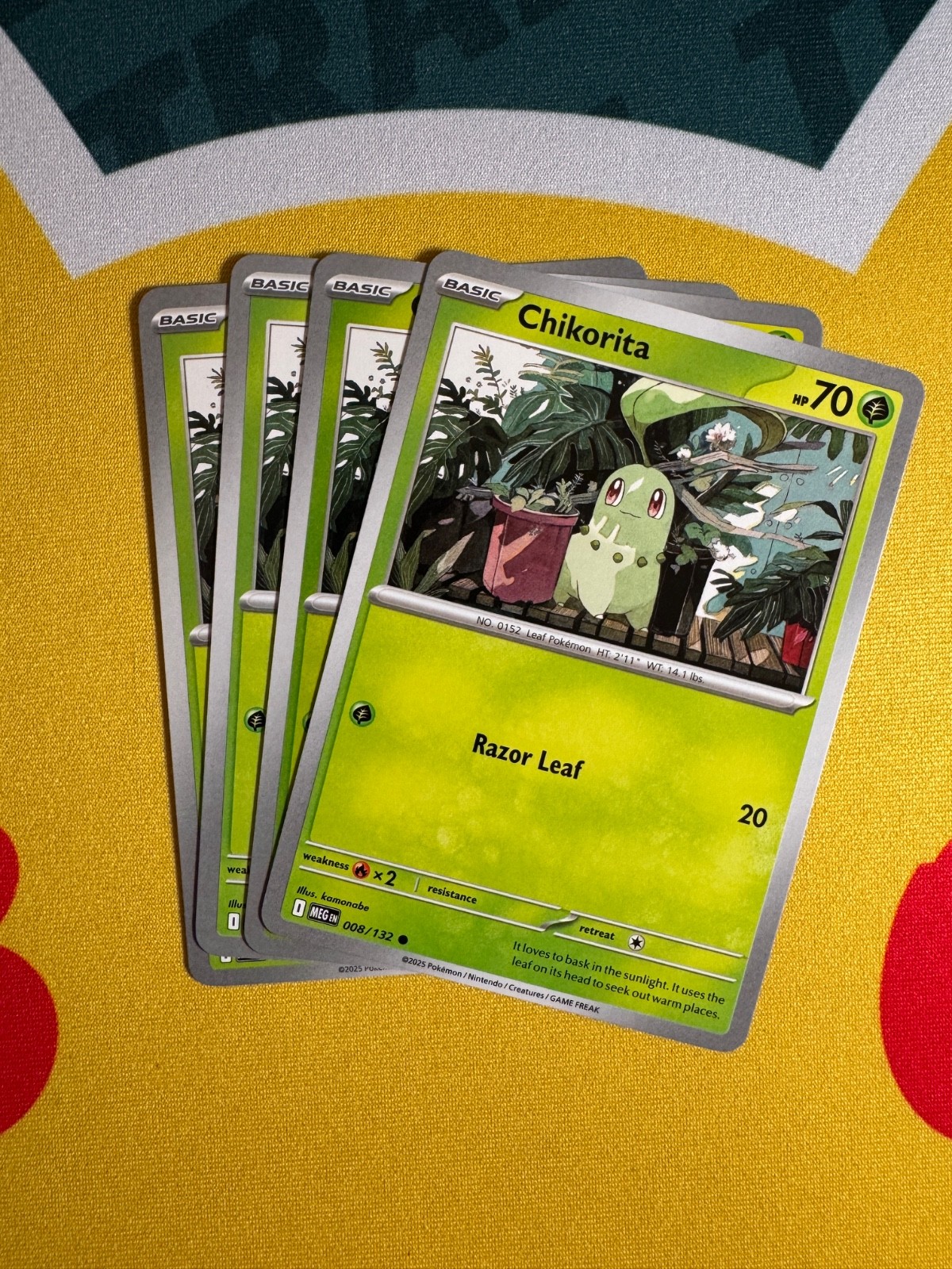 4x Pokemon Chikorita TCG Playset