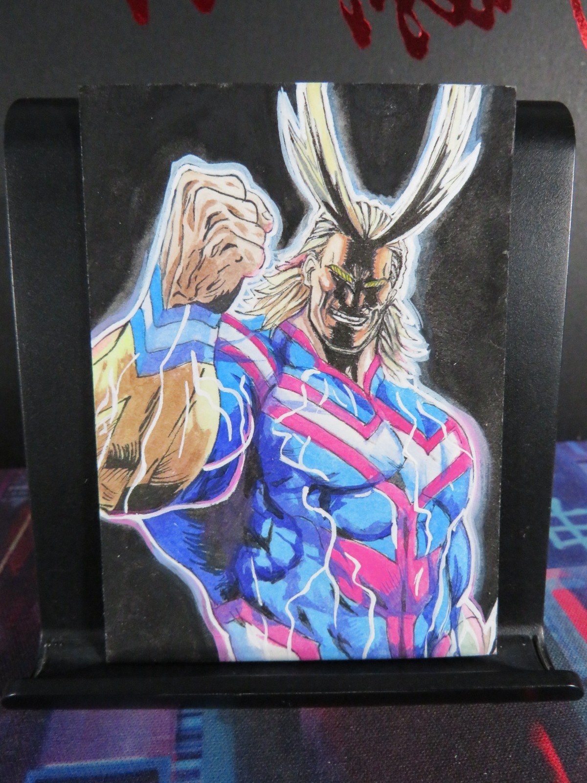 All Might Hand Drawn 1/1 Sketch Art Card Studio My Hero Academia Blacklight MHA