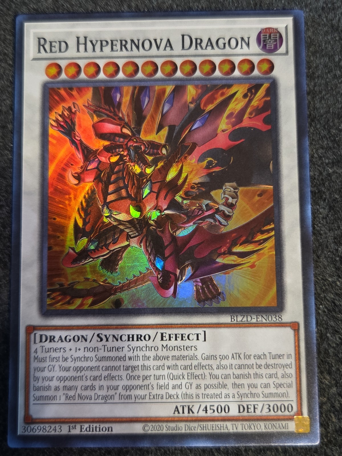 Red Hypernova Dragon – BLZD-EN038 – Super Rare – Blazing Dominion – NM/M