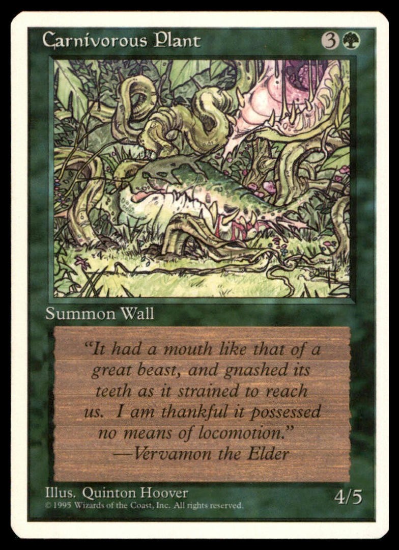 Carnivorous Plant Common Fourth Edition Magic: The Gathering Lightly Played