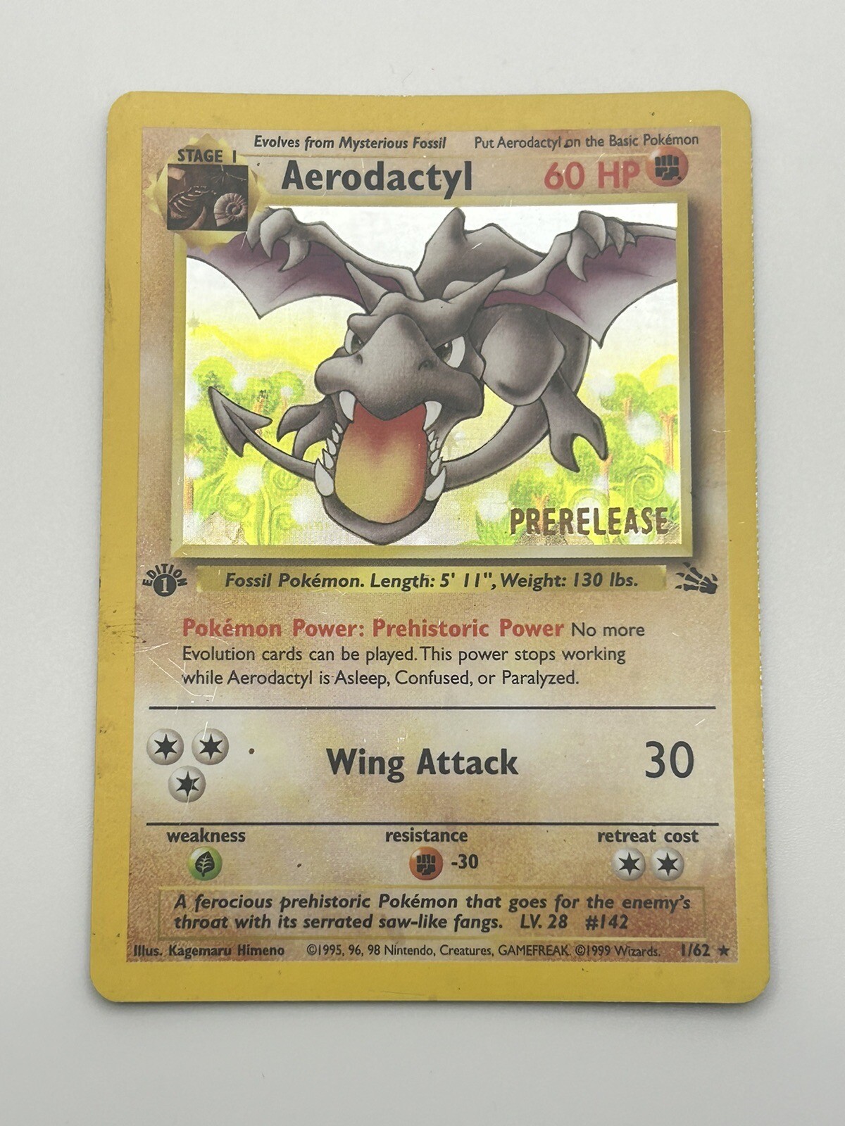 Pokemon Card – 1st Edition Aerodactyl (Prerelease) – WoTC Promo 1/62