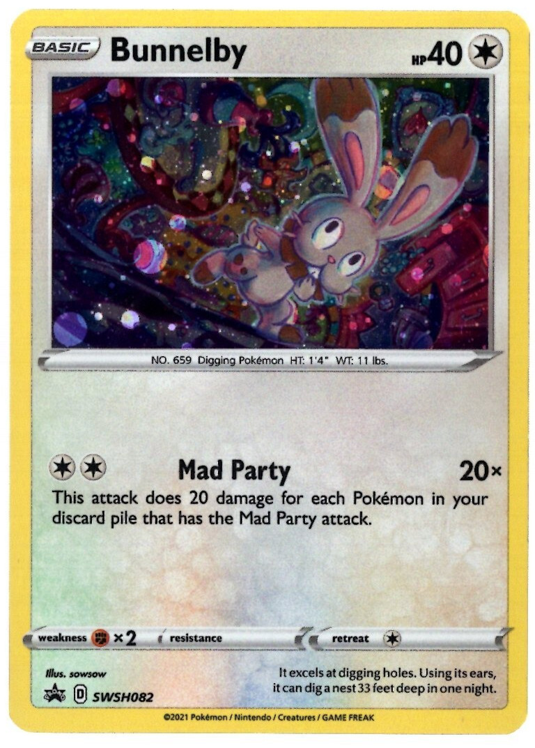 Bunnelby SWSH082 Holographic Black Star Promo Pokemon TCG Near Mint