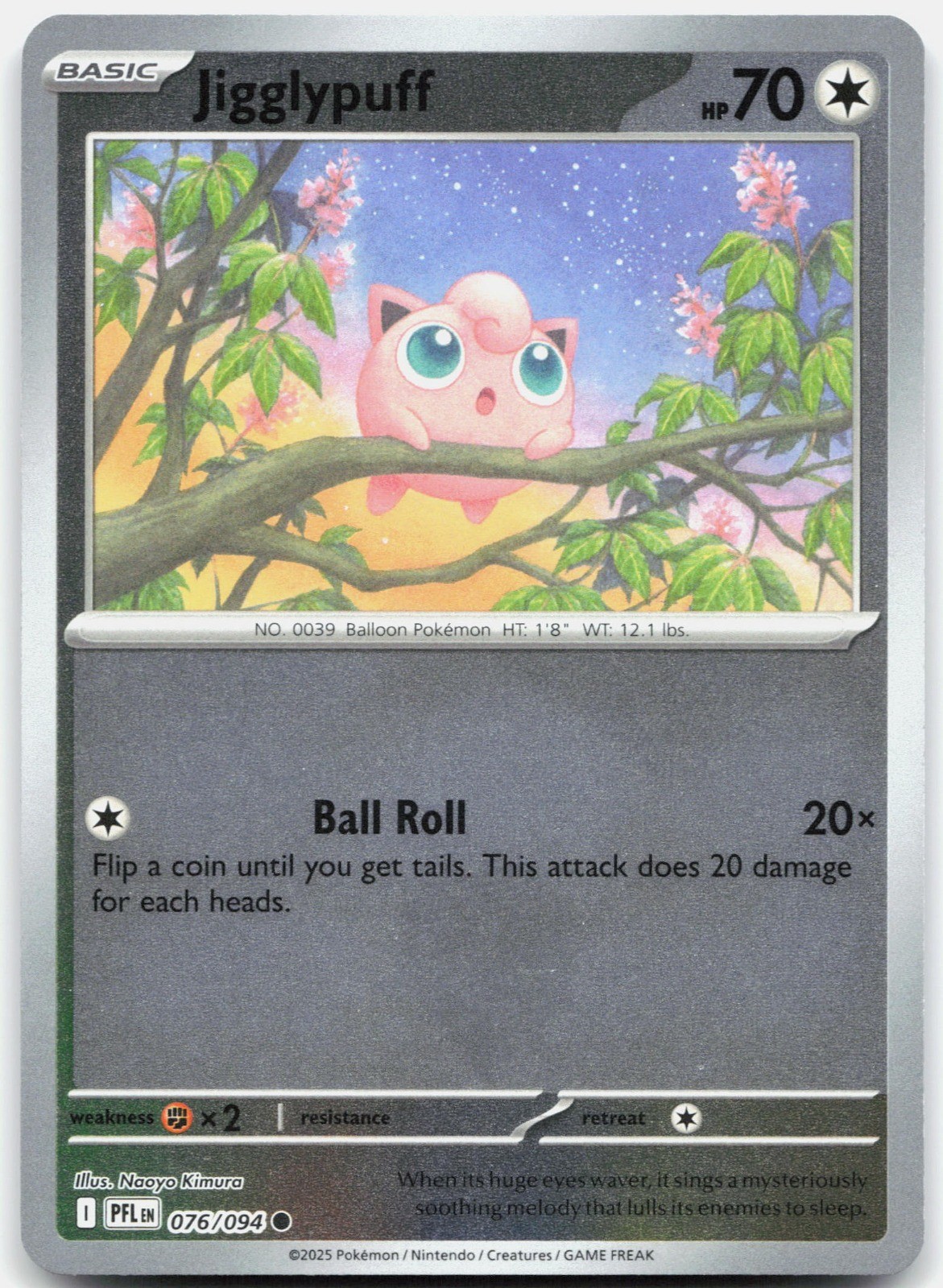 Jigglypuff Reverse Holo ME02: Phantasmal Flames 076/094 NM Yumi