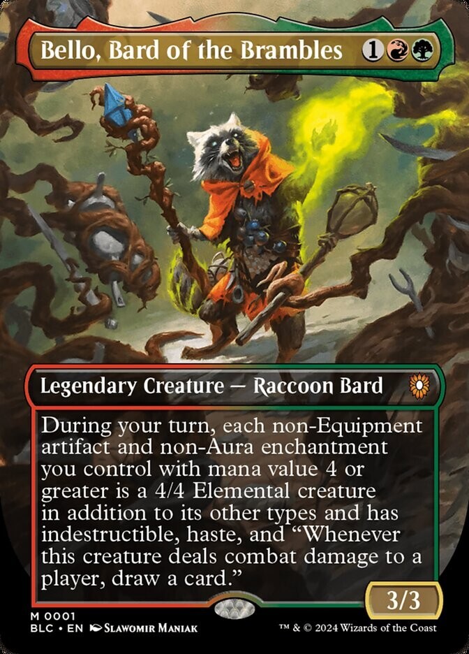 Bello, Bard of the Brambles 0001 Mythic Foil Borderless Bloomburrow MTG NM