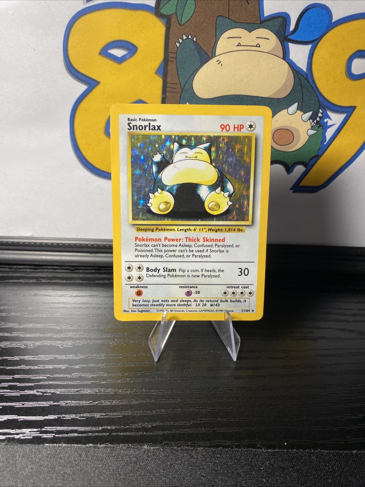 Snorlax 11/64 Pokémon TCG Jungle 1999 No Symbol Error Holo Rare Vintage WOTC