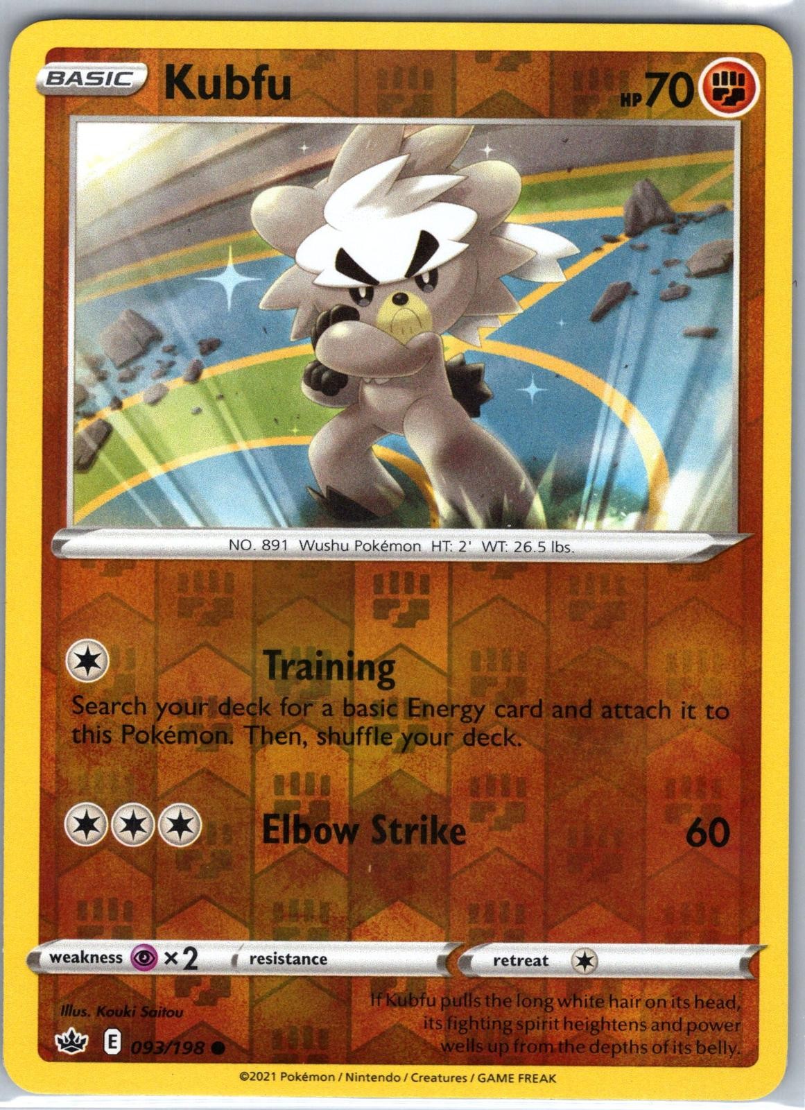 Kubfu 093/198 Common Chilling Reign Pokemon Reverse Holo Near Mint