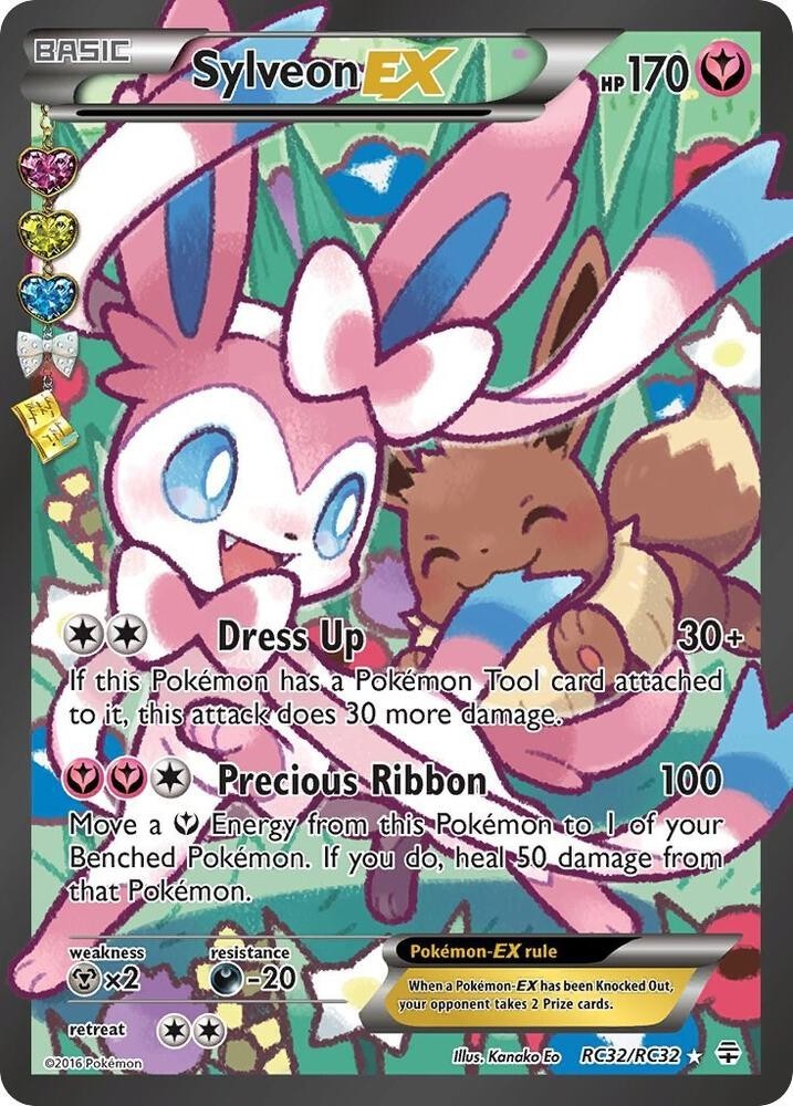 Sylveon EX (Full Art) RC32-32 Generations: Radiant Collection Holo [heavy play]