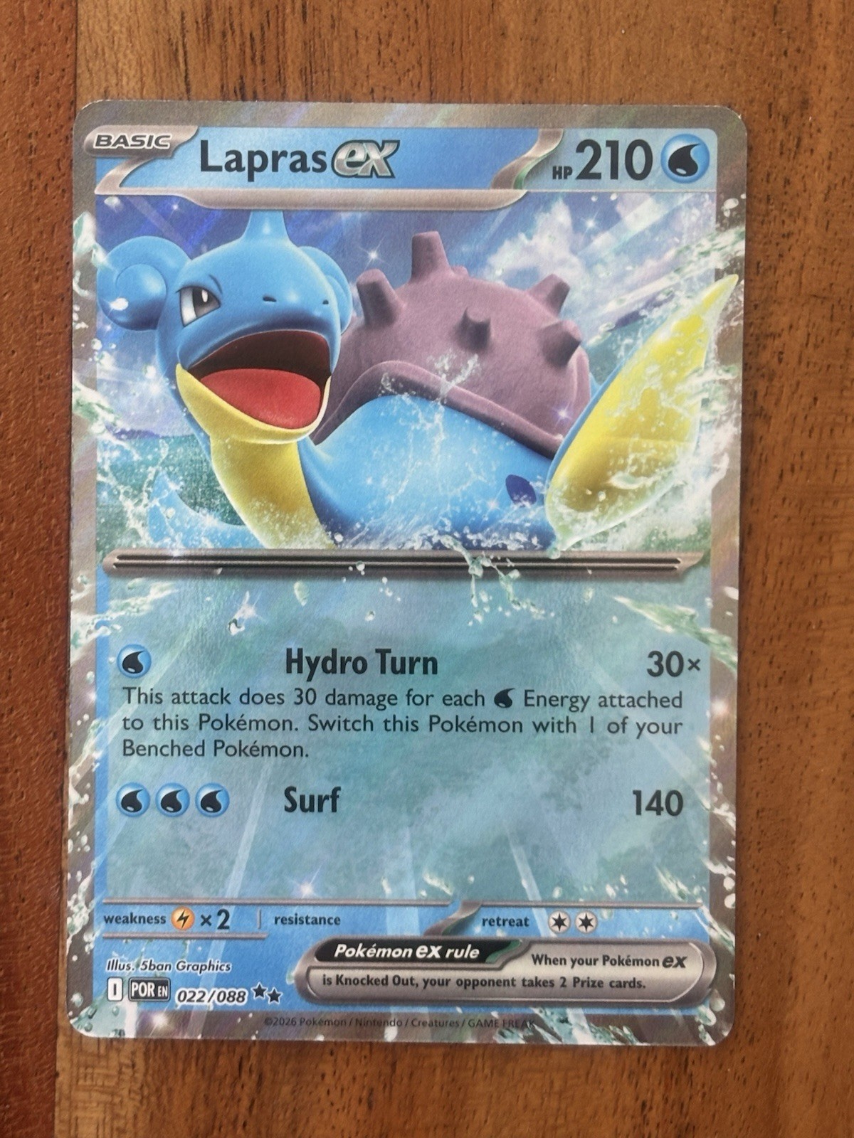 Pokémon TCG Lapras EX 022/088 Perfect Order Double Rare NM Card