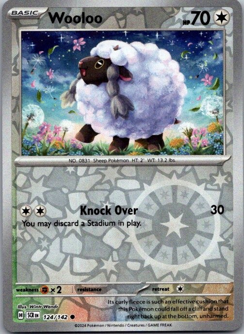 Wooloo 124/142 Common Stellar Crown Pokemon Reverse Holo Near Mint