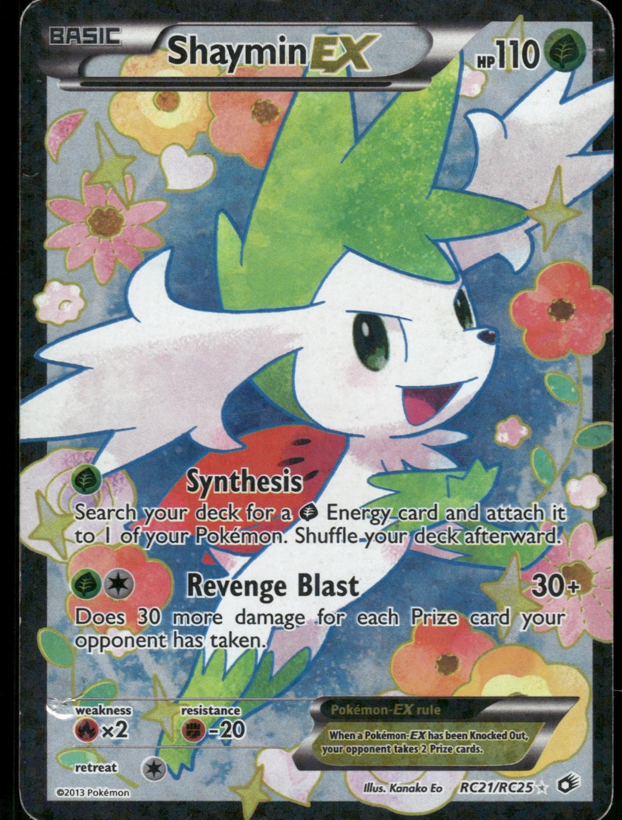 Shaymin EX (Full Art) RC21/RC25 Holo Legendary Treasures: Collection Pokemon MP