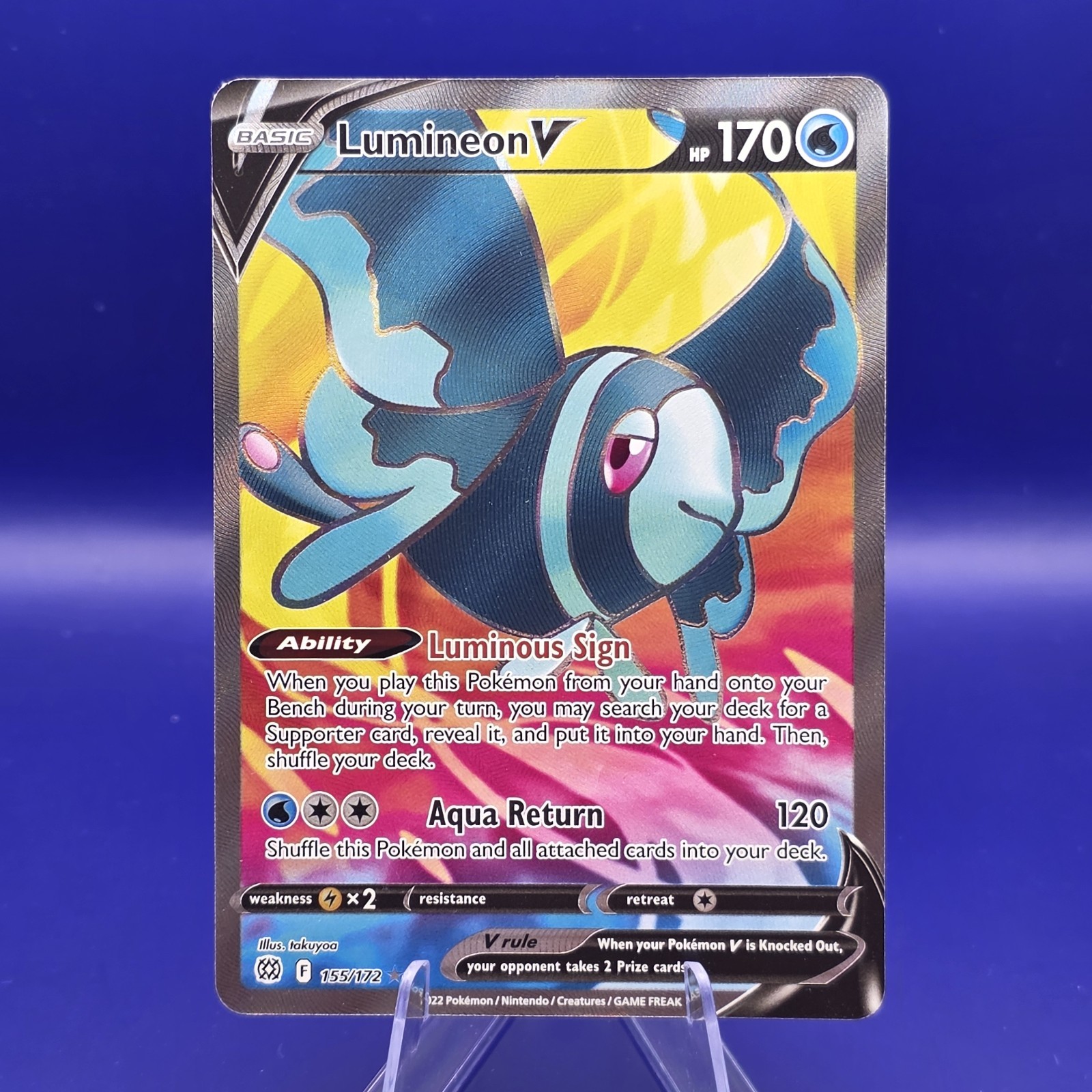 Lumineon V 155/172 Ultra Rare Full Art Holo Brilliant Stars Pokemon NM