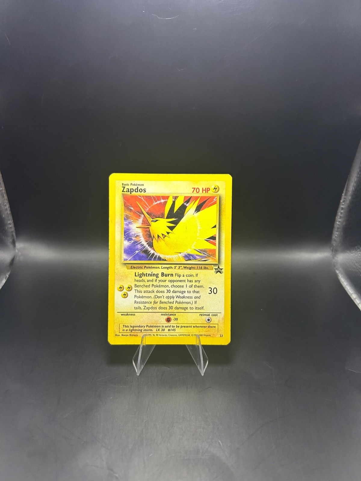 Zapdos #23 Black Star Promo WOTC Pokemon Legendary Bird Vintage TCG 1999 LP