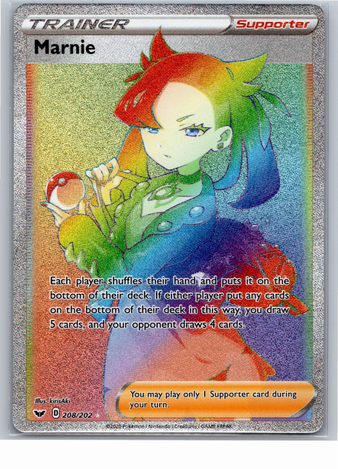 Marnie (Secret) Holo SWSH01: Sword & Shield Base Set 208/202 2020 NM