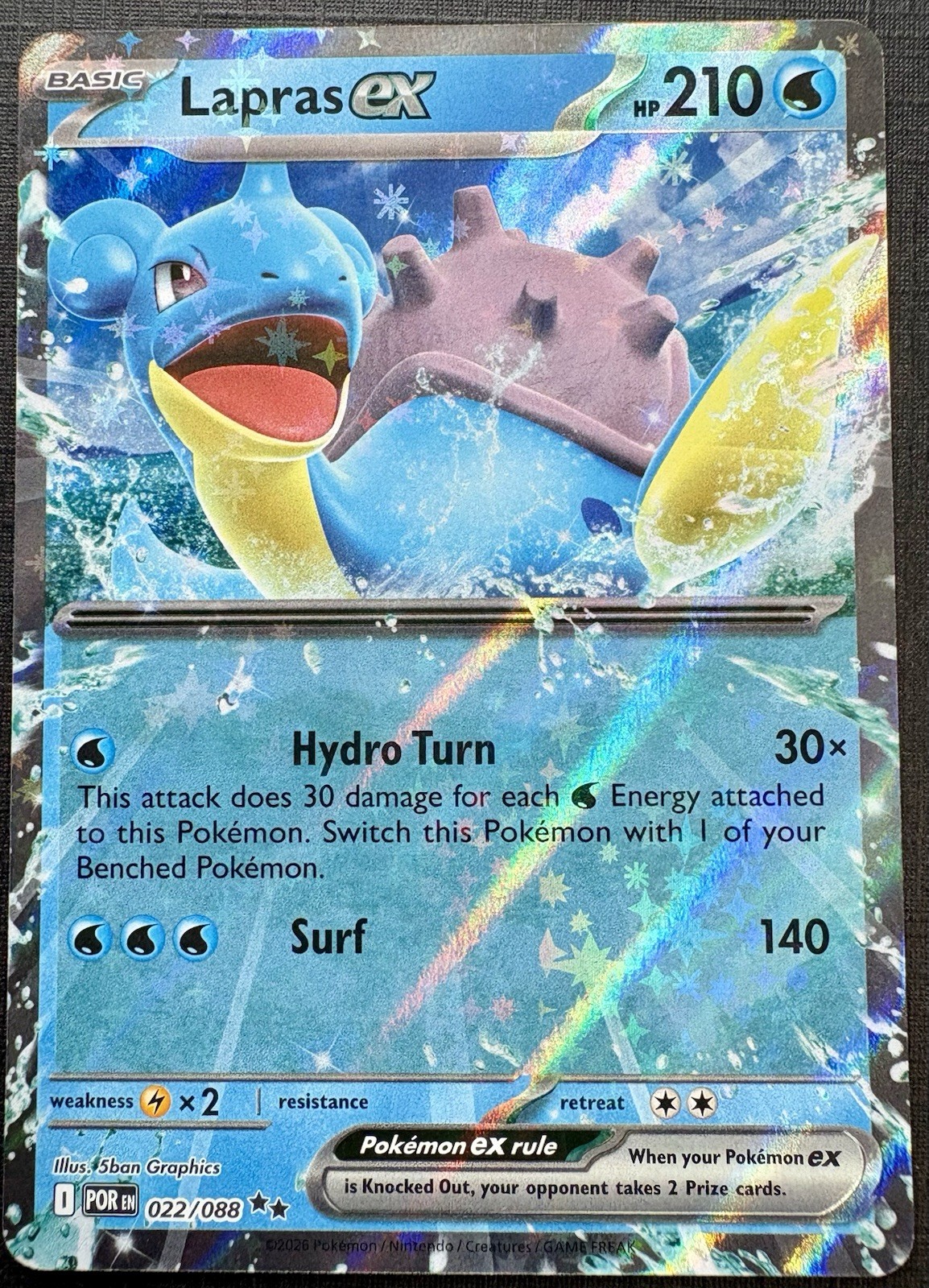 🔥🔥2026 Pokémon – Lapras EX 22/88 – Perfect Order – DOUBLE RARE HOLOFOIL 🔥🔥