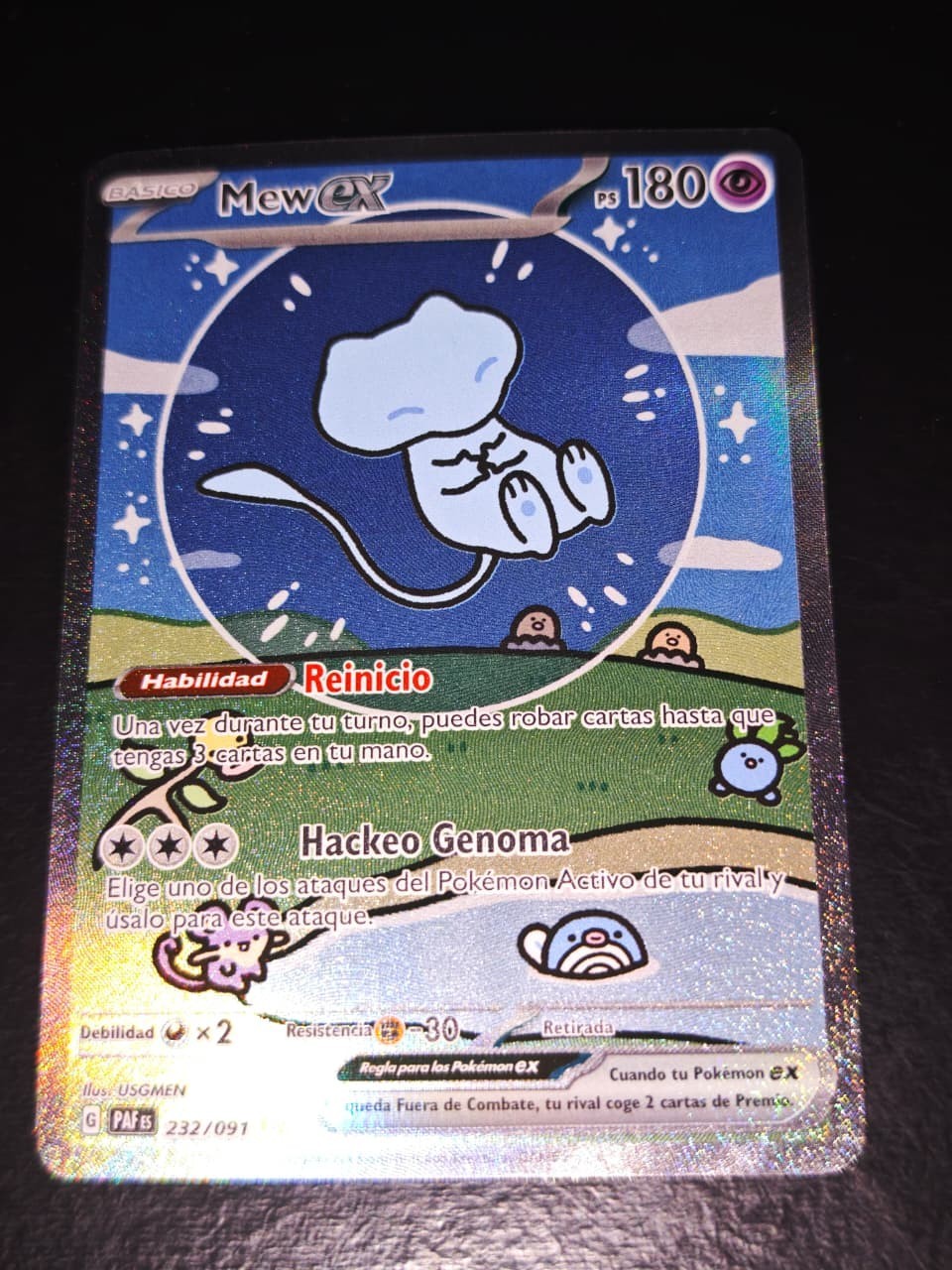 SPANISH Pokemon TCG – Mew ex – 232/091 – Paldean Fates – NM – See Photos