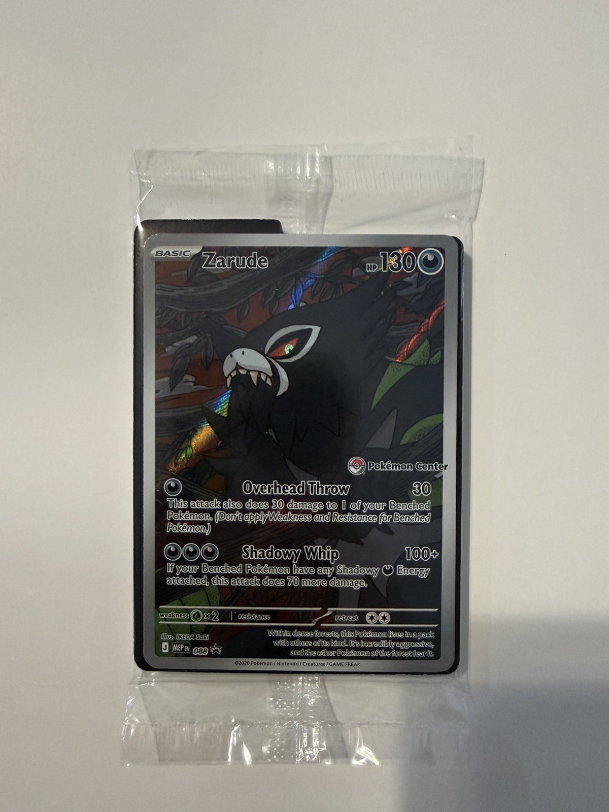 Pokemon TCG Zarude 088 SEALED Pokemon Center (PKC) ETB Black Star Promo