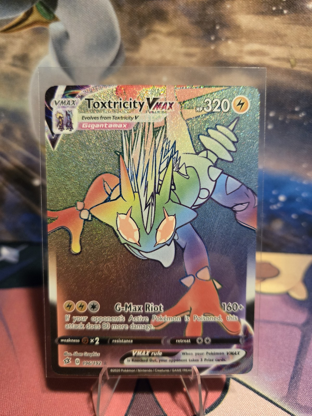Toxtricity VMAX Secret Rainbow Rare Rebel Clash 196/192 MINT-Pack Fresh-CLEAN