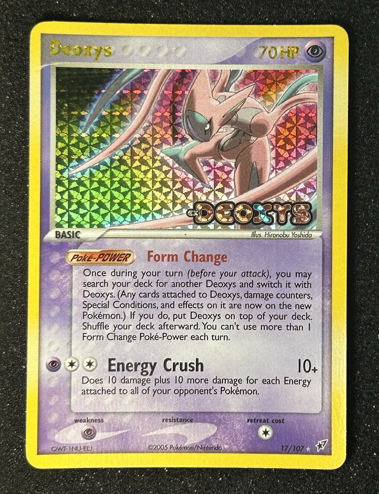 Pokemon EX Deoxys Deoxys (Attack Forme) 17/107 Reverse Holo Stamped NM BEAUTIFUL